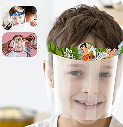 Wings Pack Of 3 Static Kids Face Shield With Designed For Kids (Pack of 3)