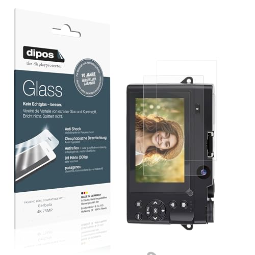 dipos I 2x Displayschutz 9H matt kompatibel mit Gerbala 4K 75MP Schutzfolie Anti-Shock Folie