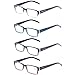 Reading Glasses 4 Pairs Fashion Spring Hinge Readers Great Value Quality Glasses (4 Pack Mix Color, 2.00)