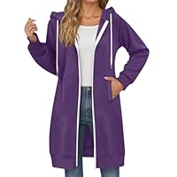 Damen Sweatjacke Lang Mit Kapuze - Oversize Cardigan Für Herbst & Winter