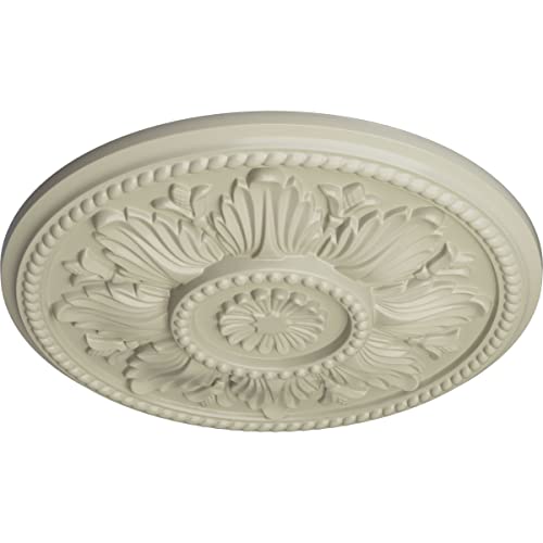 Image of Ekena Millwork CM18EDCYF Edinburgh Ceiling Medallion fits Canopies up to 5 1 /4, Clear Yellow