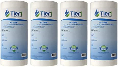 Tier1 5 Micron 10 Inch x 4.5 Inch | 4-Pack Spun Wound Polypropylene Whole House Sediment Water Filter Replacement Cartridge | Compatible with Pentek DGD-5005, 155357-43, WDGD-5005, Home Water Filter
