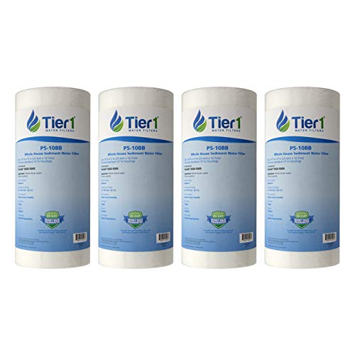 Tier1 5 Micron 10 Inch X 4.5 Inch | 4-Pack Spun Wound Polypropylene Whole House Sediment Water Filter Replacement Cartridge | Compatible With Pentek Dgd-5005, 155357-43, Wdgd-5005, Home Water Filter #TOP3