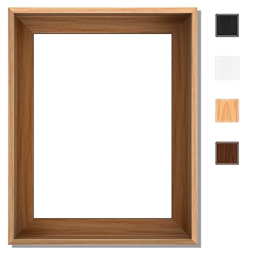 Image of Canvas Floater Frame for Finished Canvas Art, 1.25 inch Deep Floating Shadow Gap Design, Floating Frame for Canvas Art, Modern Gallery Style Wall Decor, Hardware Included (Light Brown, 24x30)