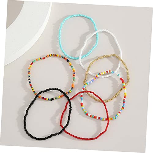 Tobilleras con cuentas para mujer ajustables que no aprietan hechas a mano sin metal 2