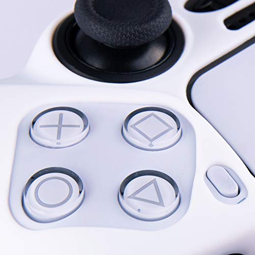 Yorha Studded Silicone Cover Skin Case For Ps5 Dualsense Controller X 2(Black+White) With Pro Thumb Grips X 10 #TOP4