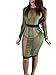 AVINE Women's Sexy Mesh See Through Bodycon Clubwear Dress