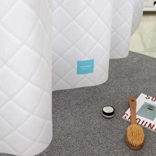 onesevennine Quick-Dry Lightweight Shower Curtain – Made in Korea, Designed for Daily Showers | Diamond Quilt | 71” W x 74” L