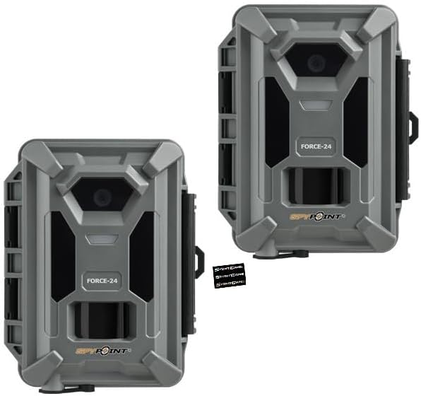 SPYPOINT Force 24 Twin Two Pack 2K Video Sound 24MP Photo IR Infrared Non Cellular Trail Security Hunting Game Camera FORCE-24 Twin
