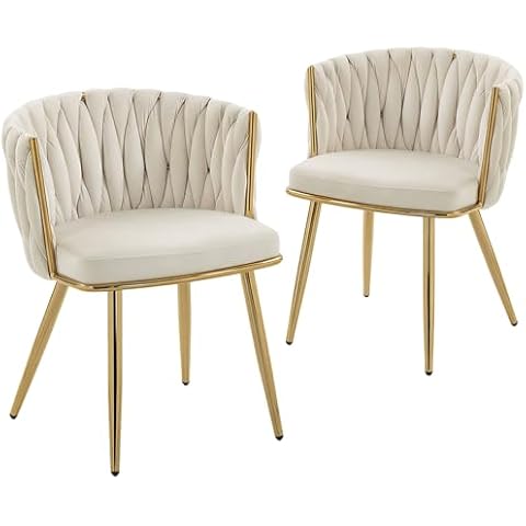 HOMCOM Velvet-Feel Dining Chairs Set of 2, Modern Upholstered Kitchen Chairs Cover
