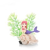VBNHEQLM Artificial Coral Decor Resin Plastic Material Mermaid Coral Reef Ornament with Plants for Aquarium Fish Tank Landscape (Purple)