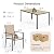 Ahomly Patio Table and Chairs Set for 6, Outdoor Dining Set Includes 59.5" Rectangle Patio Table with Side Umbrella Hole and 6 Textilene Fabric Patio Chairs for Backyard, Courtyard, Poolside, Brown