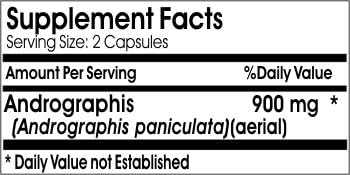 Andrographis 900mg // 200 Capsules // Pure // by PureControl Supplements