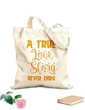 XIARON Cabane à poignée plate Une véritable histoire d'amour ne finit jamais, même à la Saint Valentin. tissu épais de 340g/m² Remplace le cartable L Jaune moutarde