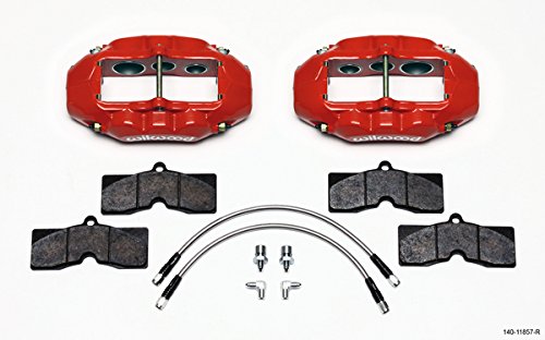 Wilwood Red Brake Caliper, Pad, And Line Kit, 6 Piston Front And 4 Piston Rear,Compatible With 65-82 Chevy Corvette C2, C3, Chevrolet, Wilwood, Part # 140-11857-R And 140-10790-R #TOP1