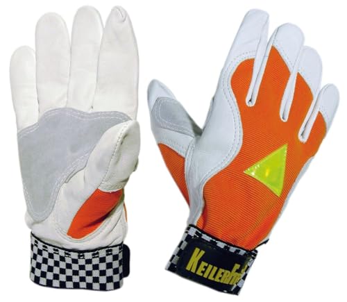 Guantes de trabajo de alta visibilidad Ratioparts KeilerFit Orange talla 9 con ajuste flexible