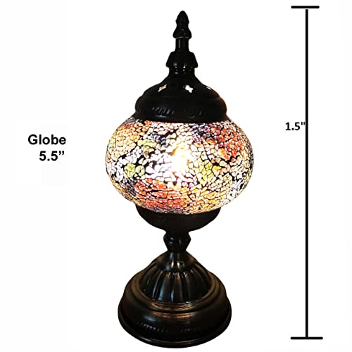 Silverfever Silver Fever Handcrafted Mosaic Turkish Lamp Moroccan Glass Table Desk Bedside Light Bronze Base With E12 Bulb (Calm Pastels) #TOP6