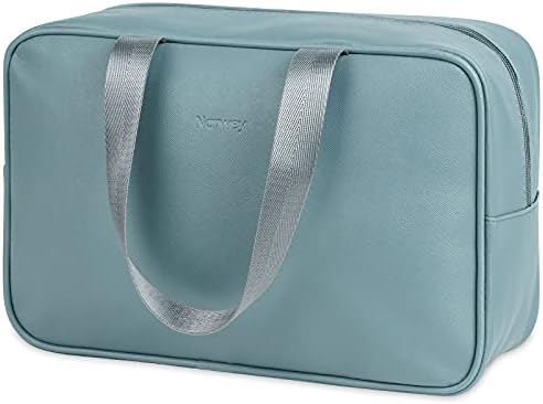 Full Size Toiletry Bag Large Cosmetic Bag Travel Makeup Bag Organizer for Women and Girls (Greyish Blue)