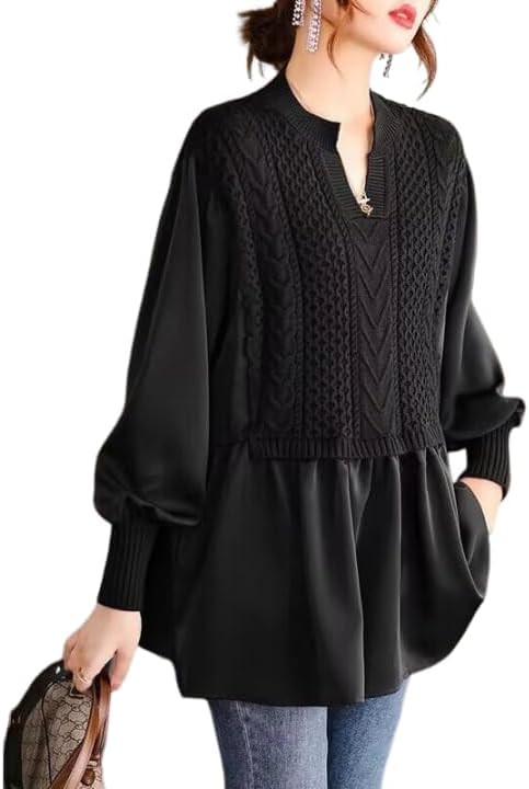 Amazon.co.jp: [UQQA] チュニック ニット レディース 春秋 プル  