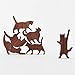 COMMA Wooden Cat Pile Set #1 (Pink Thread, 6 Kittens)