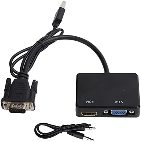 VGA to HDMI VGA Adapter, VGA to VGA HDMI Splitter Converter Support Dual Display Adapter, Support Dual Display Adapter, HDMI VGA Adapter for Computer, Monitor, Projector