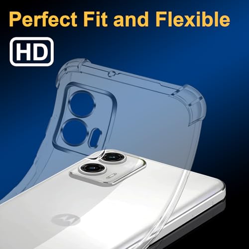 Image of Lustree Back Cover Transparent Case Compatible with Motorola G73 | Clear + TPU Case with 4 Corner Air Cushion Protection & Camera Protection | Slim& Stylus Cover