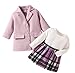 Baby Girls 3-Piece Autumn/Winter Outfit, 2024 Fashion Children's Suit, Skirt, Academic Style JK Uniform, Princess Dress (Pink, 9-12M)