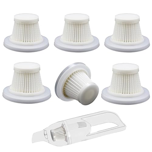 Nuyoach 6 PCS Replacment Hepa Filters For Duck Compact Cordless Vacuum Cleaner As Seen On TV,Washable Reusable Filter Replacement For Handheld Vacuum Filter Element Accessories