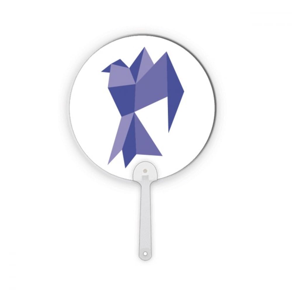 Éventail rond en plastique pigeon violet origami contre la chaleur étouffante