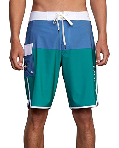 Rvca Men's Standard 4-Way Fixed Waist 20 Inch Stretch 20 Boardshort/Vintage Green, 32 #TOP9
