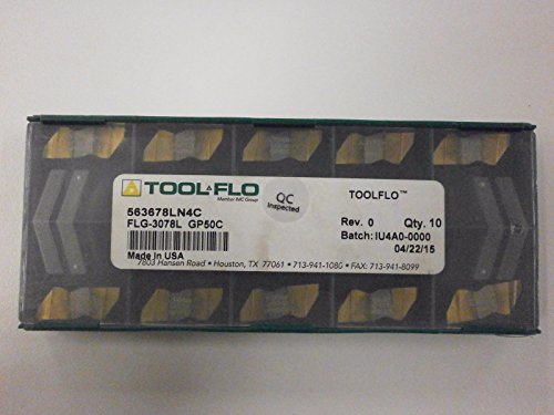 10pc) ToolFlo FLG 3078L GP50 Top Notch Coated Carbide Grooving Inserts NG 3078L GP50C Tool Flo