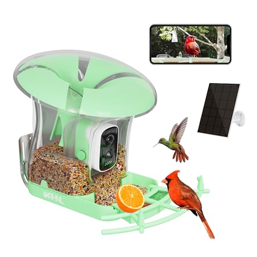 Smart Bird Feeder with Camera, Solar, 3L, 2K HD, AI Bird ID
