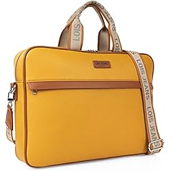 Maletas Marca Lois Lois - Portadocumentos Mujer - Maletin ordenador Portatil Mujer. Bolso Portatil Mujer para Trabajo - Bolso Ordenador Portatil Mujer Laptop 15,6 Pulgadas 319338, Mostaza