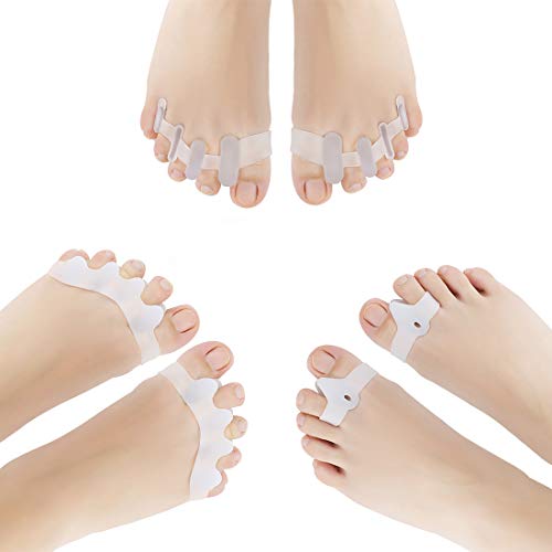 Separador dedos pie, Corrector De Juanetes para Noche y D�a Set de 6 piezas, Protecci�n de Juanetes y Hallux Valgus- 0% BPA - Talla universal