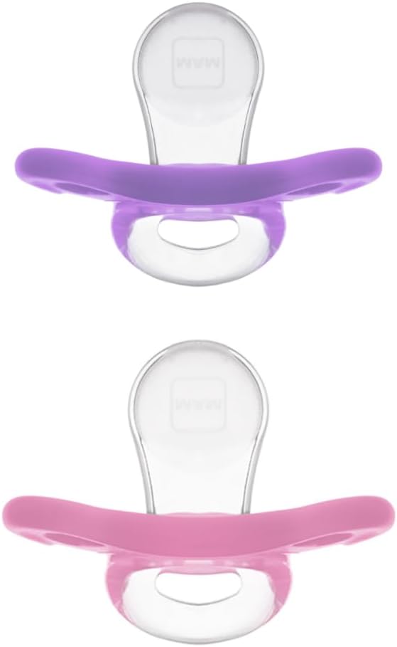 MAM Baby Kit 2 Chupetas Comfort 100% Silicone para Crianças 0-2 Meses, Com Caixa Esterilizadora, Rosa