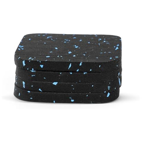 4 Pack Exercise Equipment Mat 3.94"x 3.94"x 0.47" Pads - Treadmill Mat for Carpet Protection - Protective Anti-Slip Treadmill Pad for Hardwood Floors & Carpets - Home Gym Accessories Cover