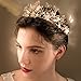 Salliy Wedding Flower Crown and Tiara Queen Rhinestone Crowns Gold Butterfly Crystal Crown Baroque Headpieces Bride Hair Accessories for Women