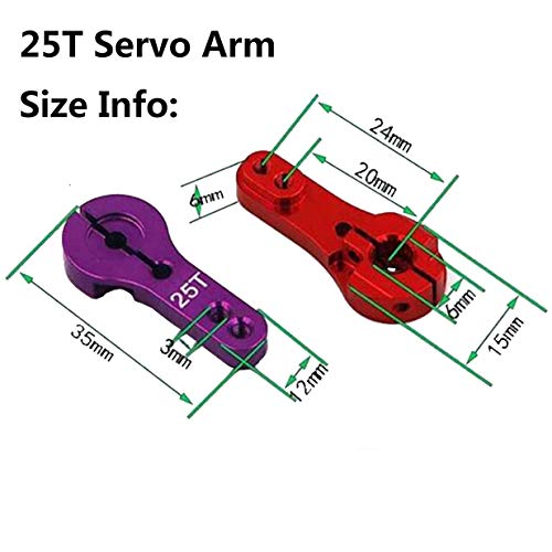 Sharegoo 5Pcs 25T Aluminum Servo Horns M3 Threads Metal Steering Arm For Rc Car Truck Buggy Airplane,Blue #TOP5