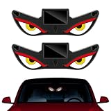 2 Stück Solar Demon Eye LED Car Window Light, Solar Dämonen Augen LED Fensterlicht, Dynamisches LED-Augenlicht für Windschutzscheibe, Aktivierte Blink- und Atem-Modi, Augenlampe für SUVs Trucks Vans