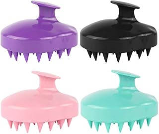 4 Packs Silicone Hair Scalp Massager Shampoo Brush Head Scrubber Dandruff Brush