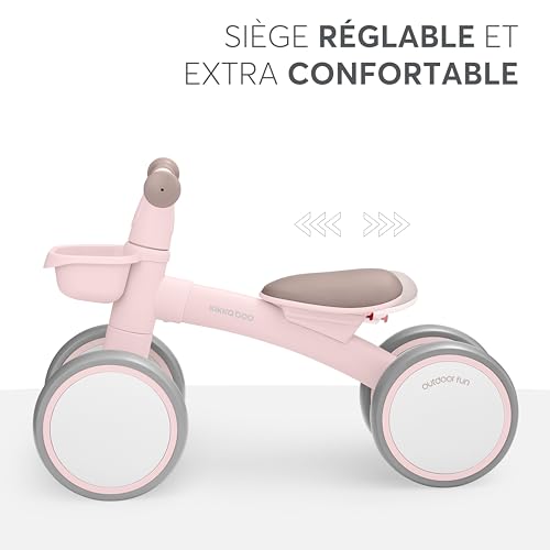 KikkaBoo Draisienne Bébé 1 an à 3 Ans ZIPI, Vélo sans Pédales Évolutif avec Panier, Siège Réglable, Jouet d'Équilibre Enfant, Cadeau Premier Âge Garçon ou Fille, Rose – vue 5