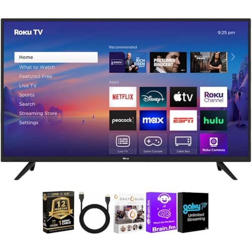 Roku 40BAKIT2 40 inch Class Full HD 1080p LED Smart TV Renewed WiFi Voice Remote OS Netflix Disney Plus Hulu YouTube H