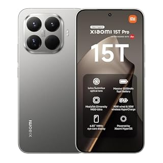 XIAOMI 15T Pro, Smartphone 12+512GB, 6.83" 144Hz Eye-care Display, MediaTek Dimensity 9400+, 50MP Leica 5x Pro Telephoto, 5500mAh, Titanium, Charger Not Included,2-years warranty