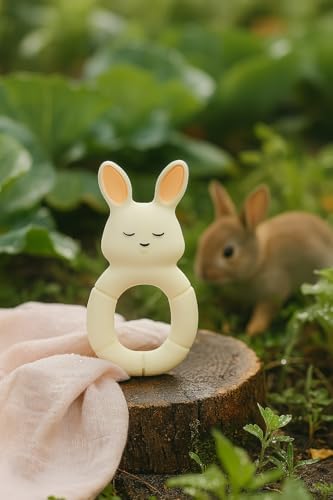 Hubble Bebek Diş Kaşıyıcı Ve Oyuncak - Tavşan Halkalı Şekilli Dişlik (%100 DOĞAL KAUÇUK) - Görsel 3