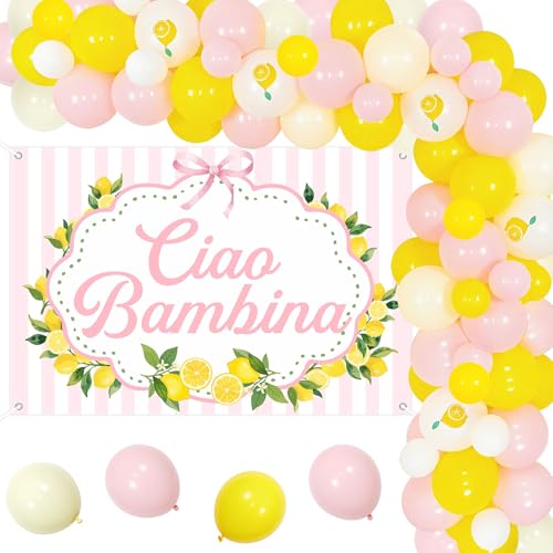 Funmemoir Italian Lemon Ciao Bambina Baby Shower Decorations for Girls