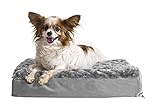 Furhaven Pet Dog Bed | Deluxe Orthopedic Mat Ultra Plush Faux Fur Traditional Foam Mattress Pet Bed w/ Removable Cover for Dogs & Cats, Gray, Small