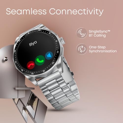 Image of Fastrack Radiant FX1 1.43 inch AMOLED Metal Smart Watch with Functional Crown, BT Calling, AOD, 100+ Sports Modes, Health Tracking, IP68 Water Resistance - Smartwatch for Men & Women (Silver)