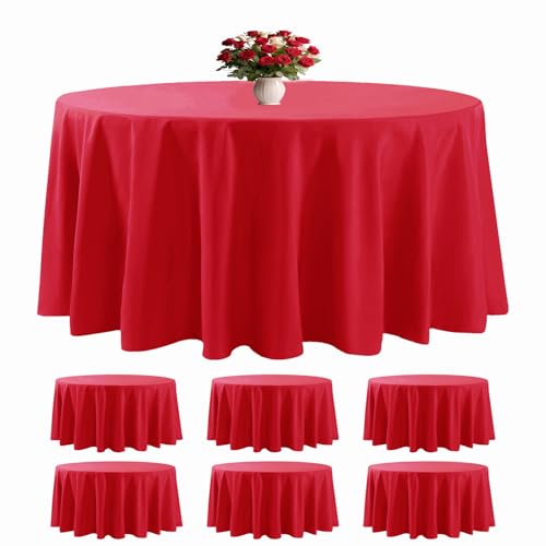Bailarina 6 Pack Red Round Tablecloths 120 Inches Table Cloth