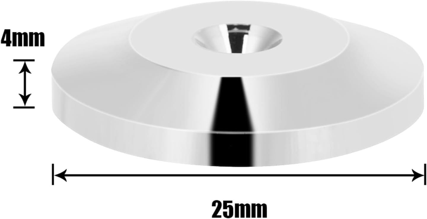 8 Pcs 25 x 4mm Universal Copper Speaker Spikes Pads Speaker Shock Base Pad Isolation Stand Feet Cone Base Mats Floor Disc(Silver)