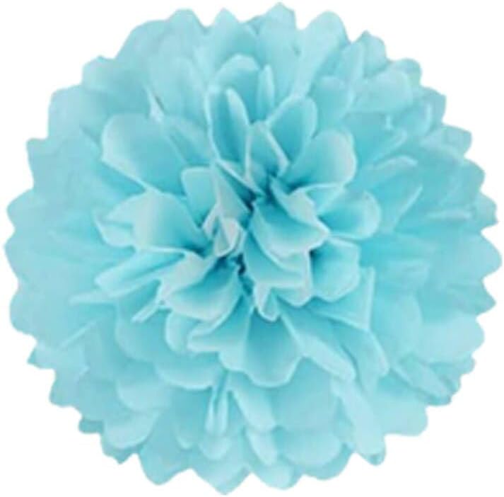Miniatura 3 de BRZIKWT 12 pompones de papel de seda rosa y azul para revelación de género, fiesta, techo, colgar en la pared, decoración de flores (8, 10 y 12